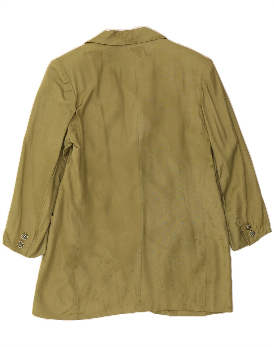 VINTAGE Womens 1 Button Blazer Jacket UK 12 Medium Khaki Vintage Vintage and Second-Hand Vintage from Messina Hembry 