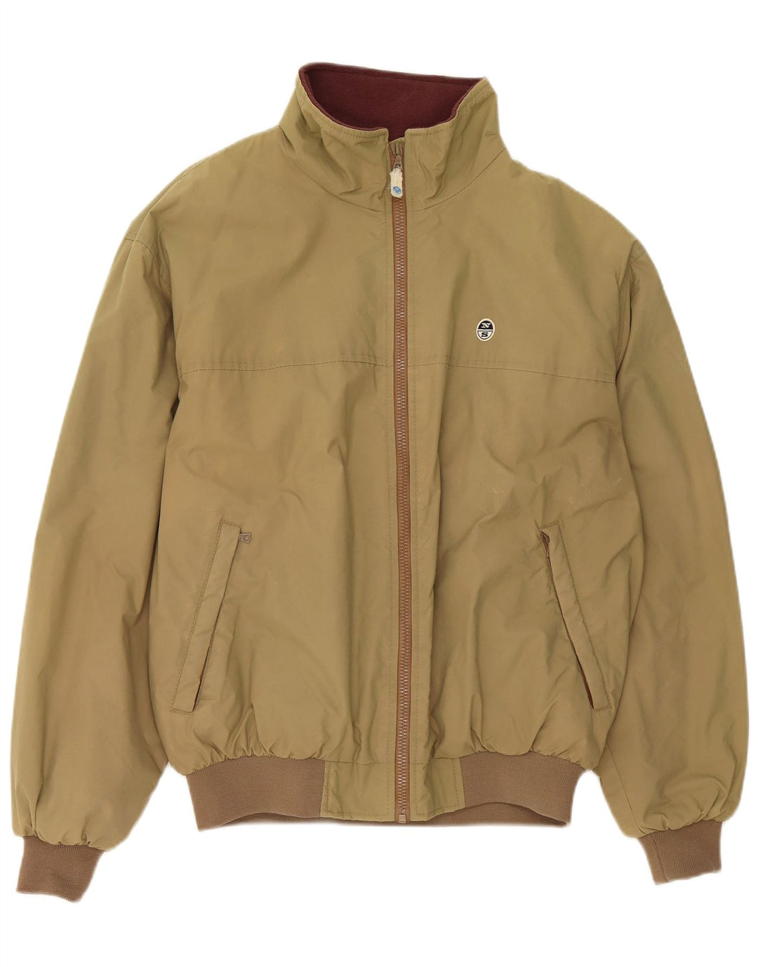 NORTH SAILS Mens Bomber Jacket UK 38 Medium Khaki Polyamide