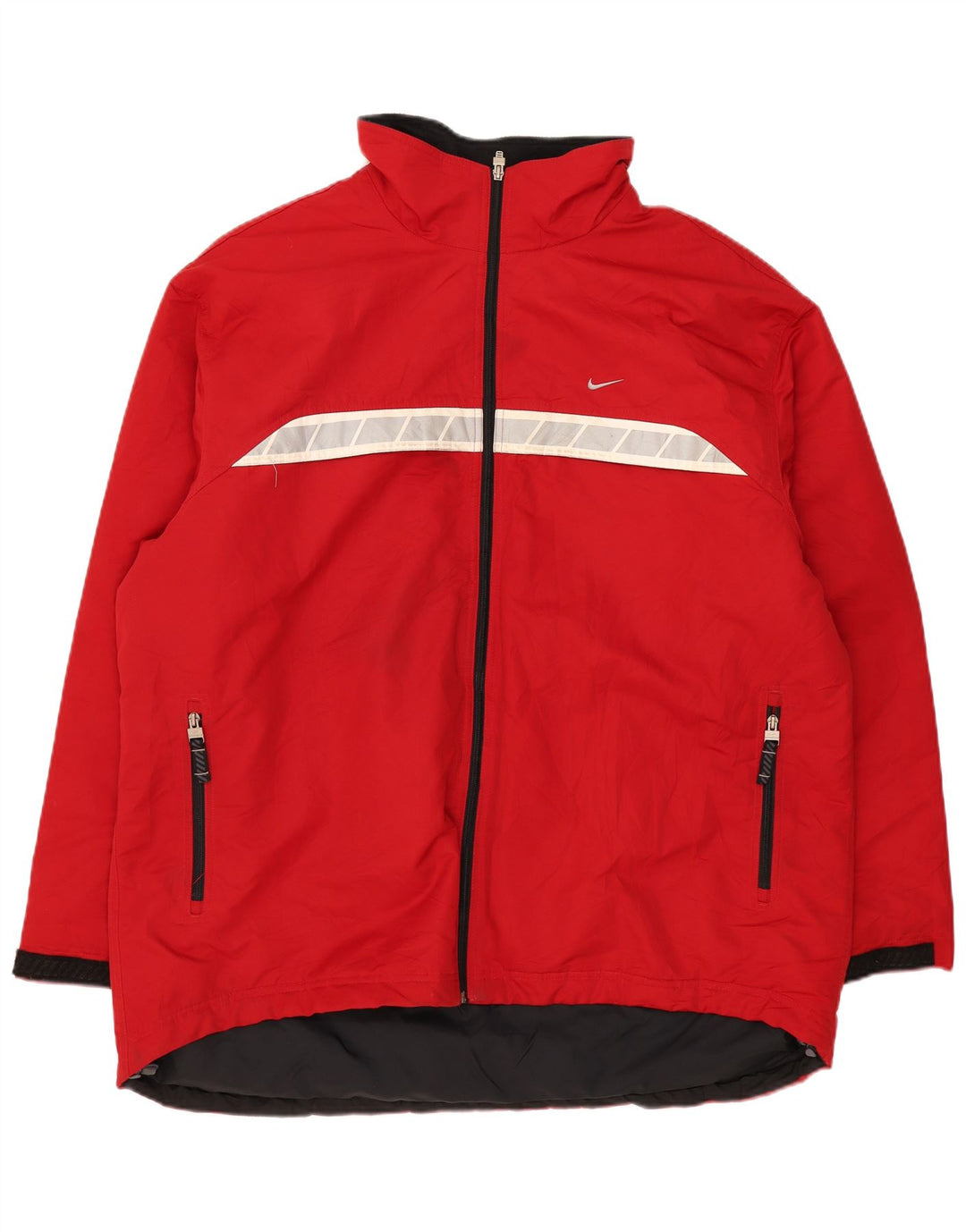 Męska kurtka wiatrówka Nike UK 44 2XL Czerwony poliester z blokami kolorów