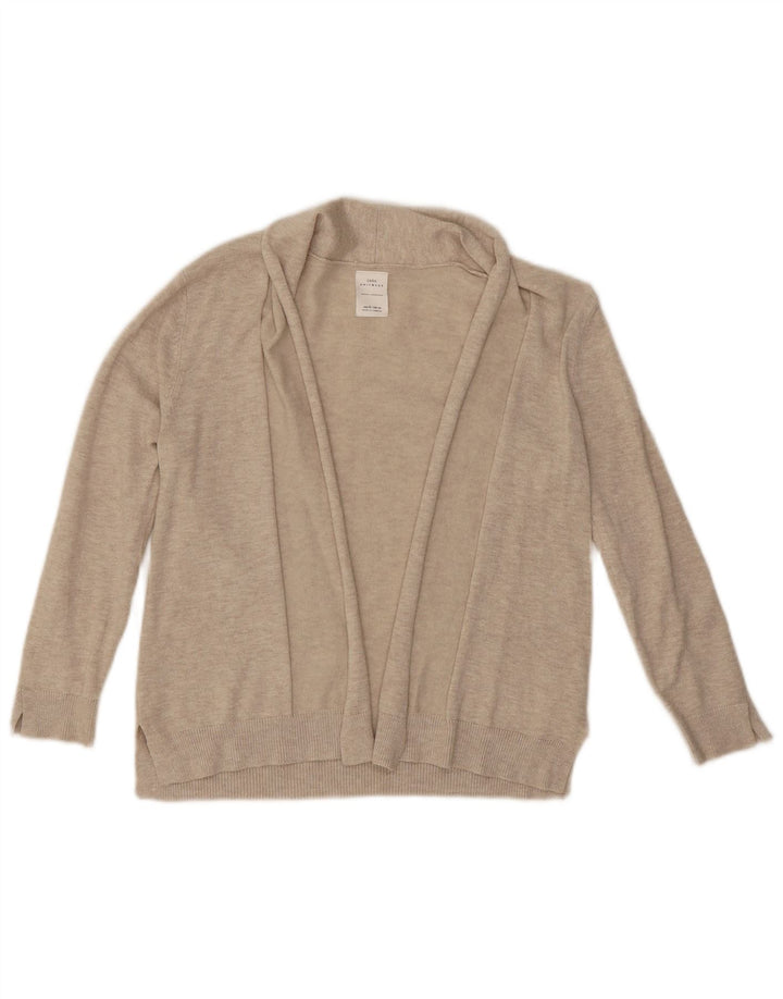 Sweter damski Zara z otwartym kardiganem UK 8 Small Beżowa wiskoza