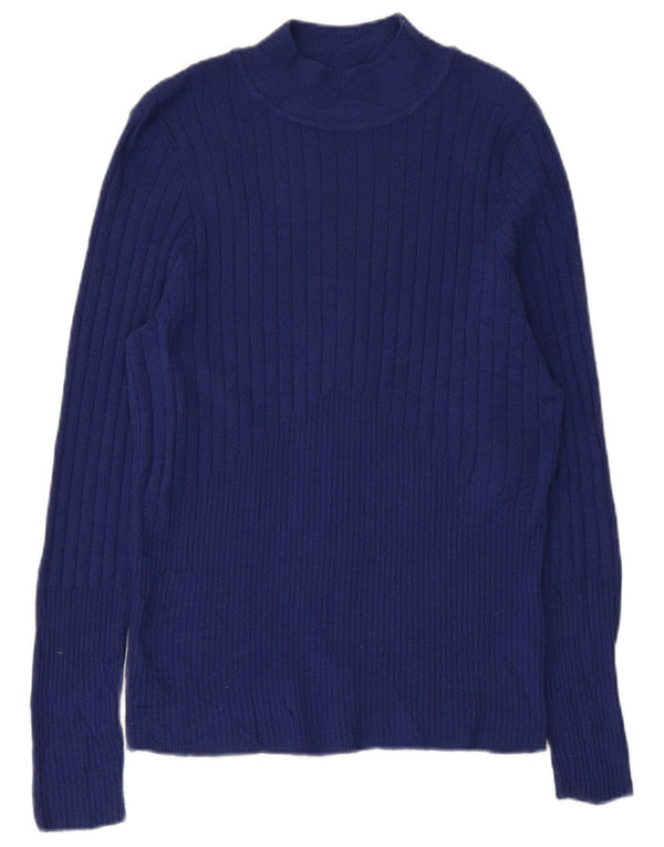 Marks & Spencer Damski sweter z golfem UK 16, duży, granatowy