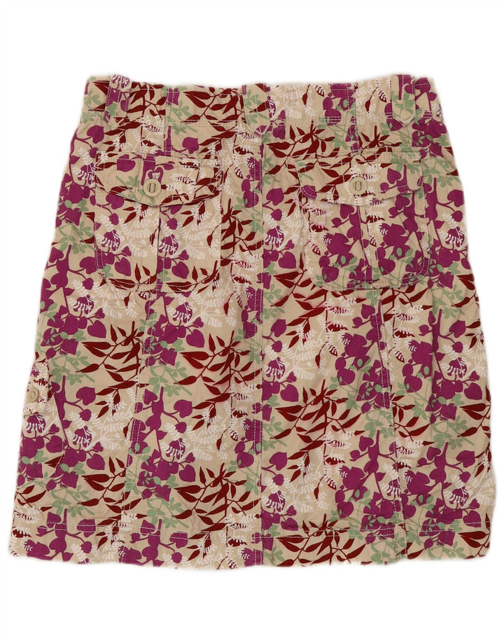 EDDIE BAUER Damska spódnica o linii A US 8 Medium W30 Beżowa bawełna w kwiaty