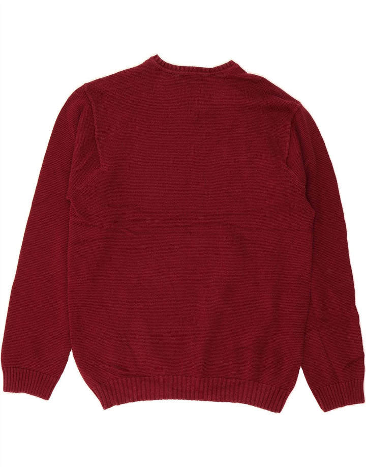 IZOD Mens V-Neck Jumper Sweater XL Maroon Cotton Vintage Izod and Second-Hand Izod from Messina Hembry 