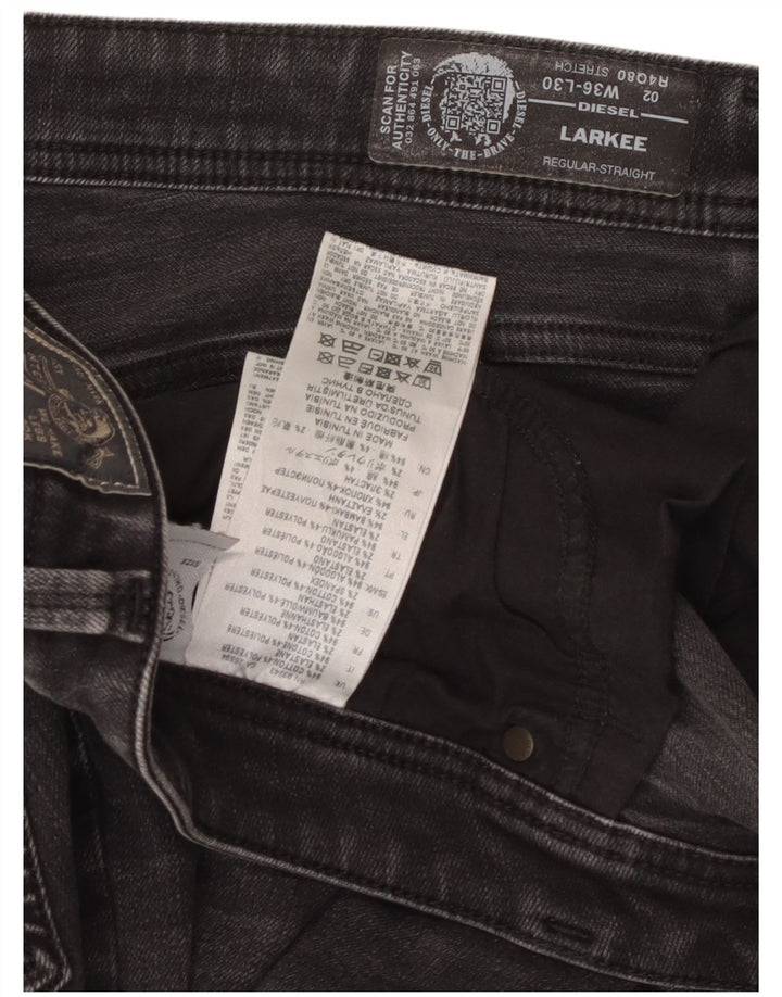 Diesel Damskie Larkee Regular Straight Jeans W36 L30 Czarna bawełna