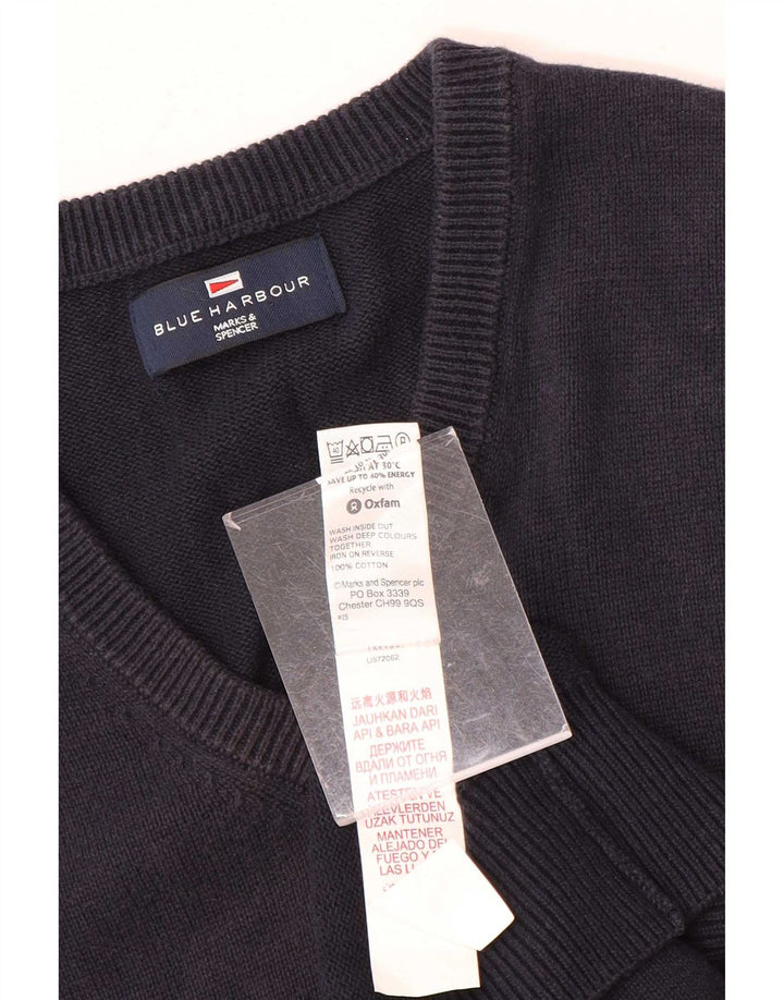 Marks & Spencer Męski podkoszulek w kolorze niebieskim z kamizelką Harbour, średni granatowy, bawełniany
