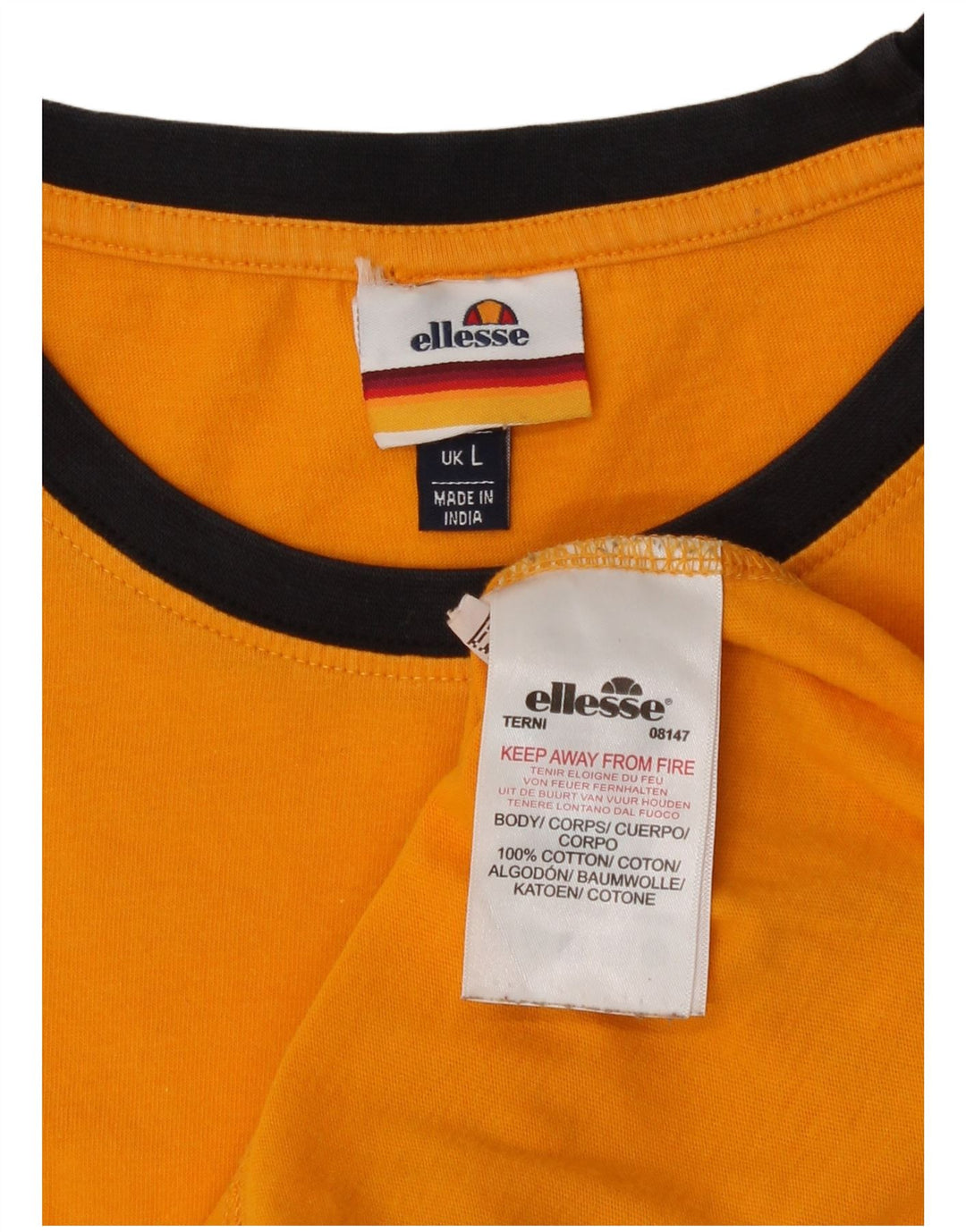 Męski T-shirt z grafiką Ellesse, duży, pomarańczowy, bawełniany