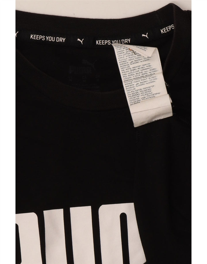 Męska koszulka z grafiką PUMA, średnia czarna bawełna