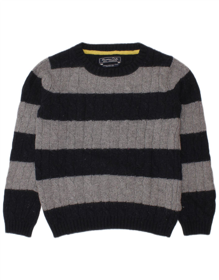 Sweter chłopięcy Massimo Dutti z okrągłym dekoltem, 5-6 lat, granatowy w paski