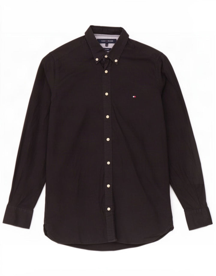 Męska koszula ze stretchem Tommy Hilfiger, średnia czarna, bawełniana