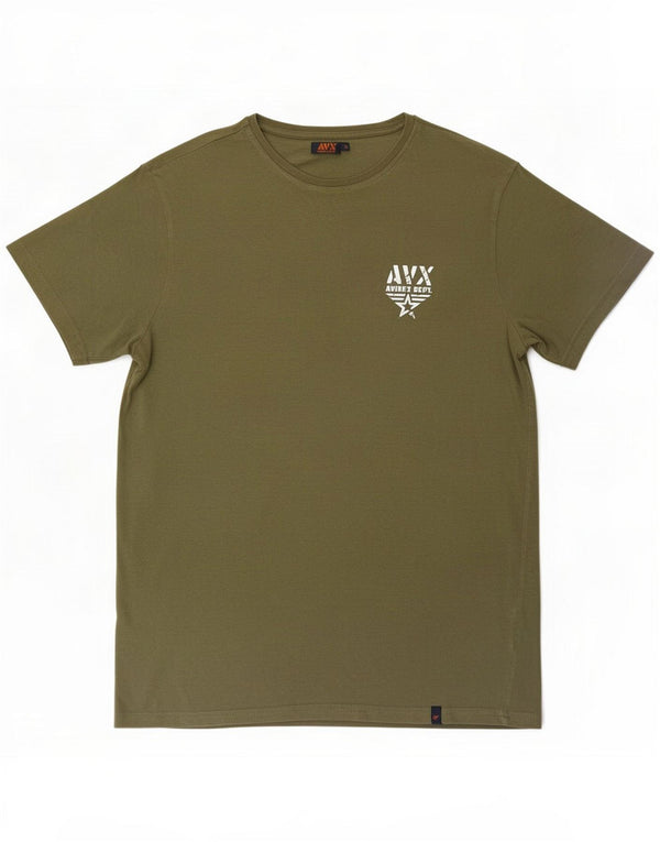 Avirex Mens T-Shirt Top Large Khaki