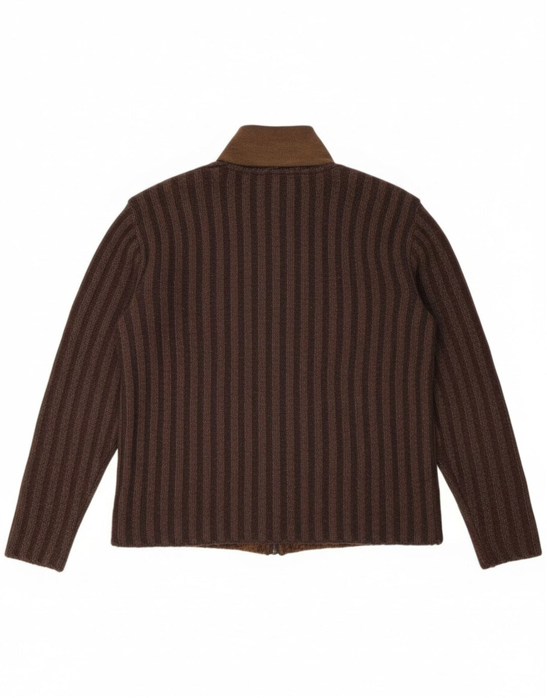 Męski sweter rozpinany w stylu vintage IT 50, bawełna w kolorze średniego brązu