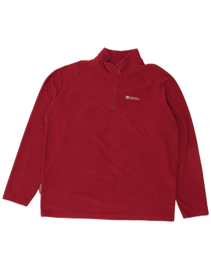 Męski sweter polarowy Mountain Warehouse z zamkiem błyskawicznym XL, bordowy poliester