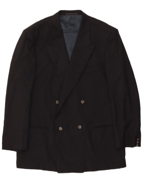 Vintage męska marynarka dwurzędowa IT 54 2XL czarna wełna