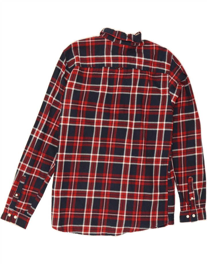 VINTAGE Mens Flannel Shirt Large Red Check Cotton Vintage Vintage and Second-Hand Vintage from Messina Hembry 