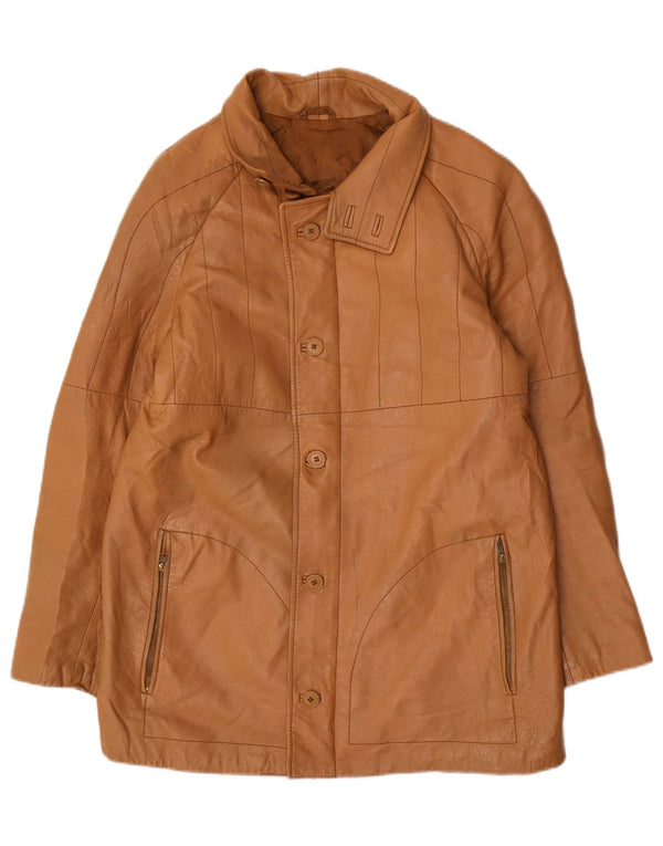 Vintage Mens Leather Jacket IT 48 Medium Brown