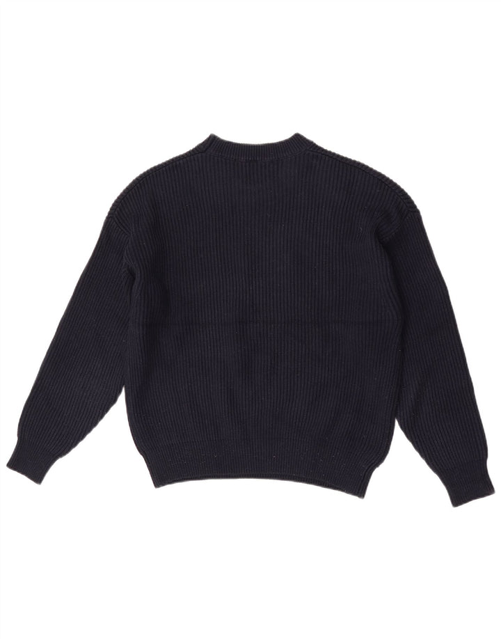 Damski sweter oversize z okrągłym dekoltem Zara UK 6 XS Granatowy poliester