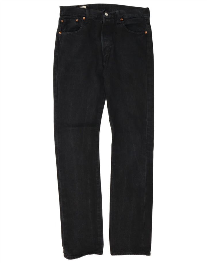 Męskie dżinsy Levi's 501 Straight W30 L34 Czarna bawełna