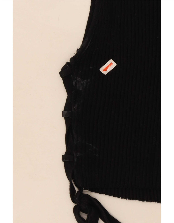 Damski krótki top Zara UK 14, duży, czarny
