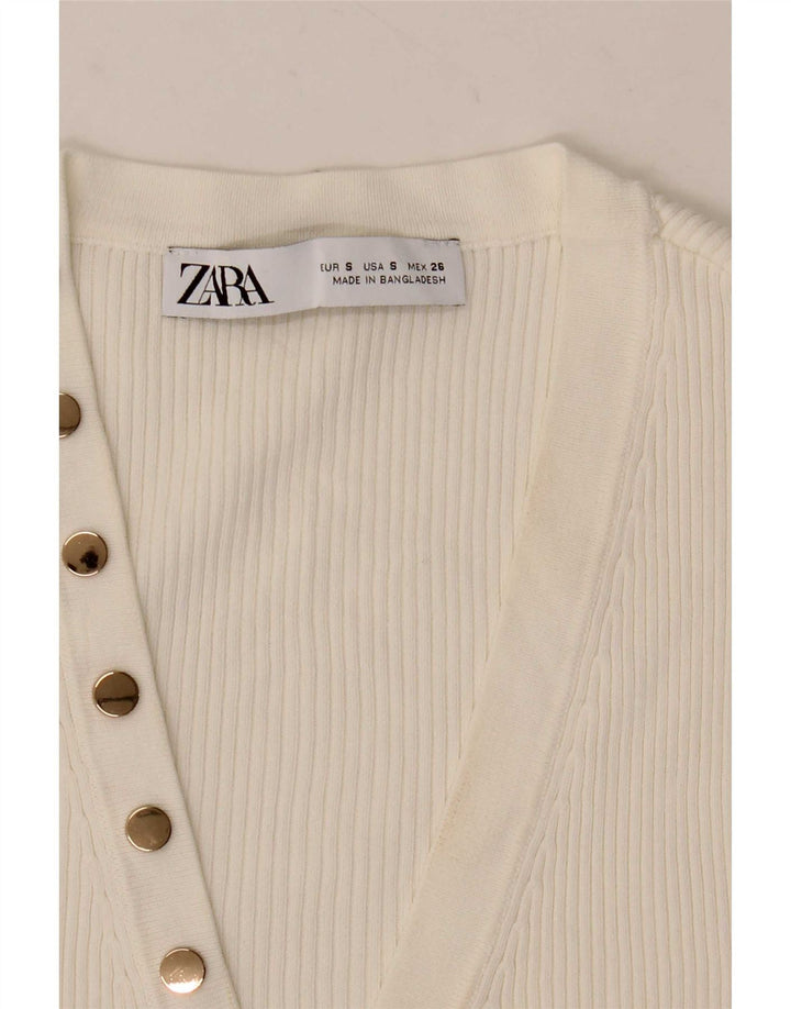 Damski top bez rękawów Zara UK 10, mały, biały