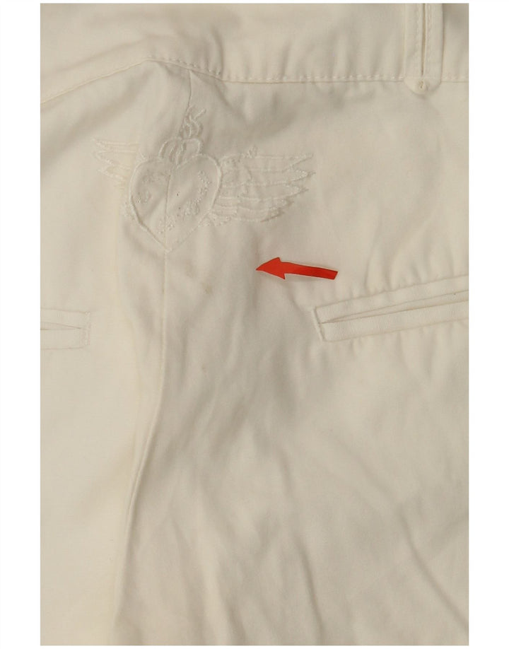 DESIGUAL Damskie proste spodnie chino EU 38 Medium W30 L28 Biała bawełna