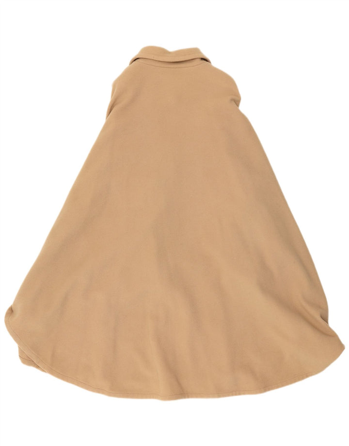 Vintage damski płaszcz poncho w jednym rozmiarze, beżowa wełna Paisley