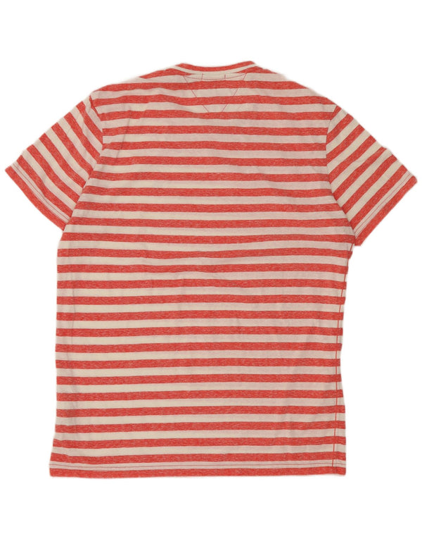 Męski T-shirt Tommy Jeans o wąskim kroju, duży, poliestrowy w czerwone paski