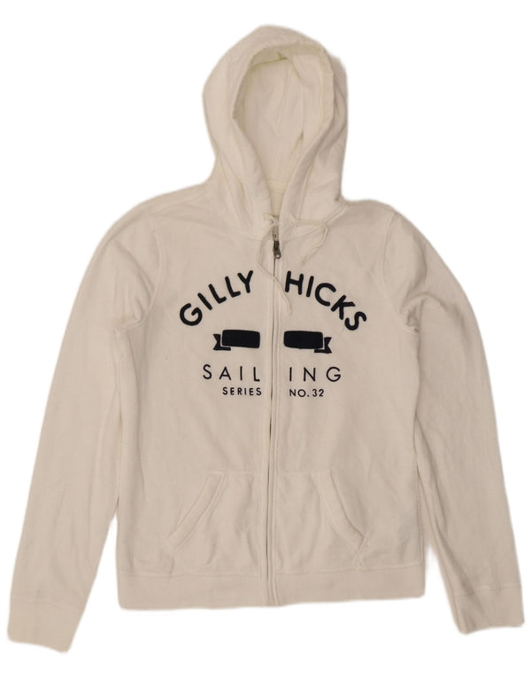 Damski sweter GILLY HICKS Sydney Graphic z zamkiem błyskawicznym, UK 16, duży, biały