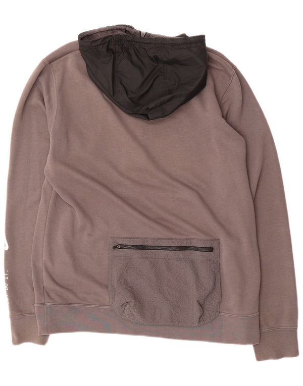 Męski sweter z kapturem i zamkiem błyskawicznym NIKE z grafiką, duży, szary, z blokami kolorów