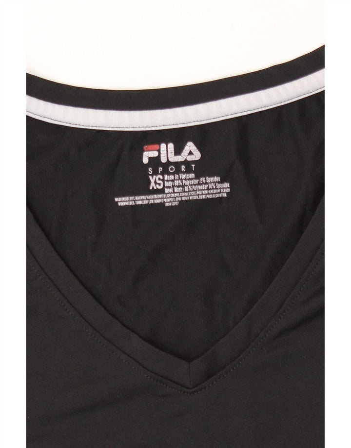 T-shirt damski Fila Top UK 6 XS, czarny poliester