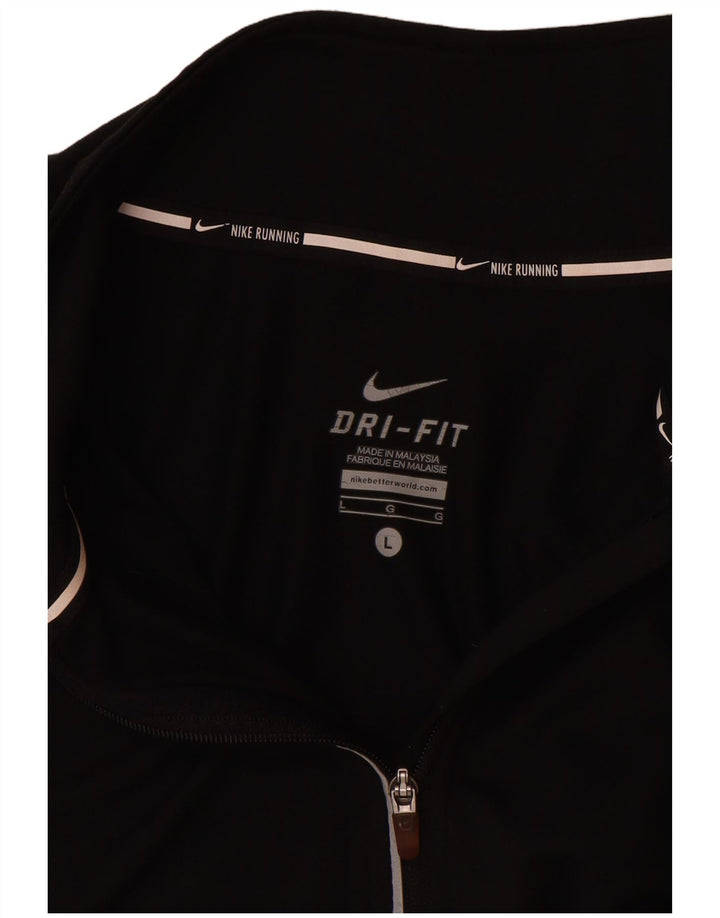 Damski dres Nike Dri Fit z zamkiem błyskawicznym na szyi, UK 16, duży czarny