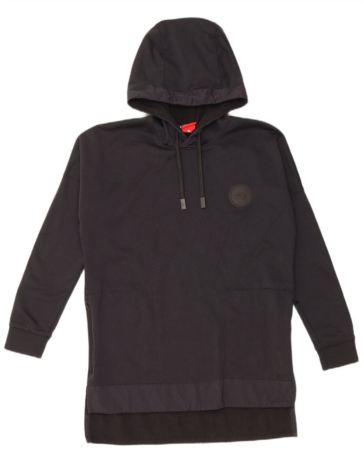 Damska bluza z kapturem o przedłużonym kroju Nike, UK 10, mała, czarna, poliester