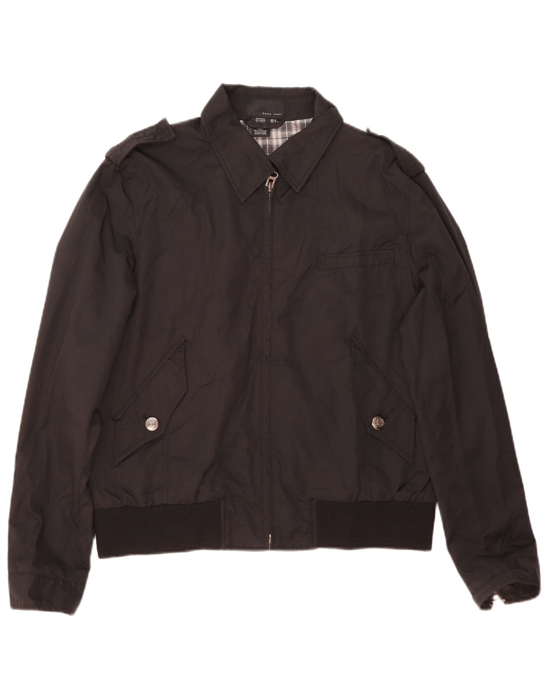 Męska kurtka bomberka Zara UK 38, średnia czarna, bawełniana