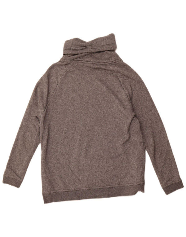 Damski sweter NIKE z wywijanym dekoltem, UK 14, średnioszary, bawełniany w cętki