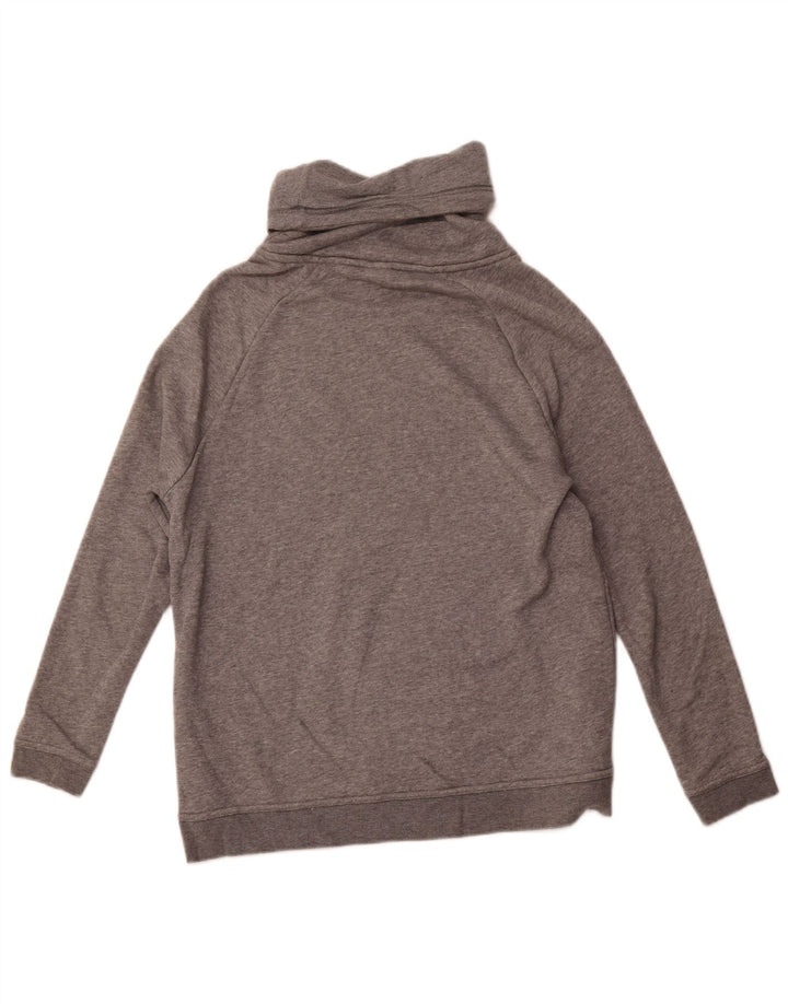 Damski sweter NIKE z wywijanym dekoltem, UK 14, średnioszary, bawełniany w cętki