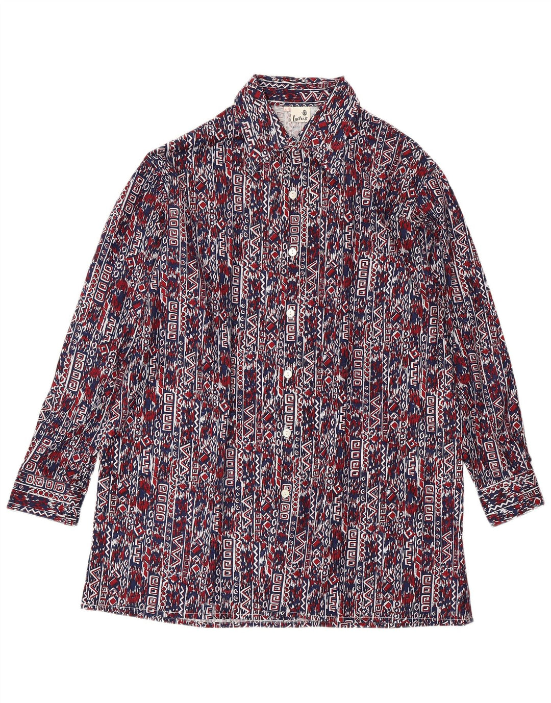 Koszula męska VINTAGE rozmiar 41, duża, granatowa, geometryczna