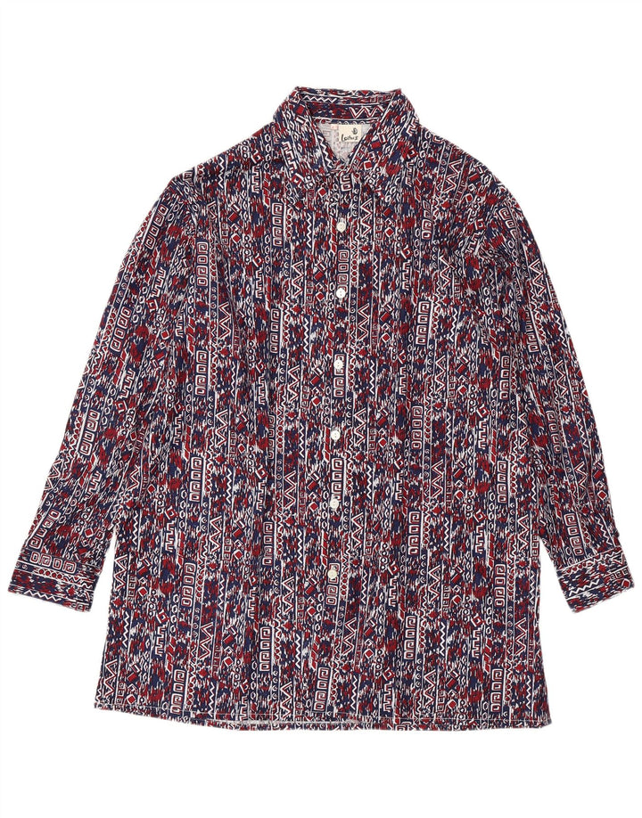 Koszula męska VINTAGE rozmiar 41, duża, granatowa, geometryczna