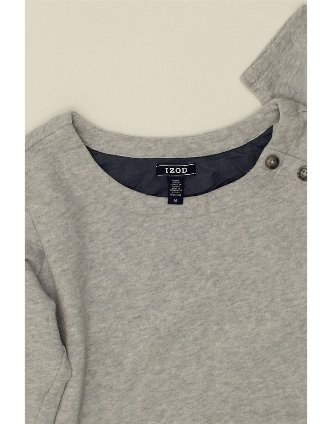 IZOD Womens Sweatshirt Jumper UK 14 Medium Grey Cotton Vintage Izod and Second-Hand Izod from Messina Hembry 