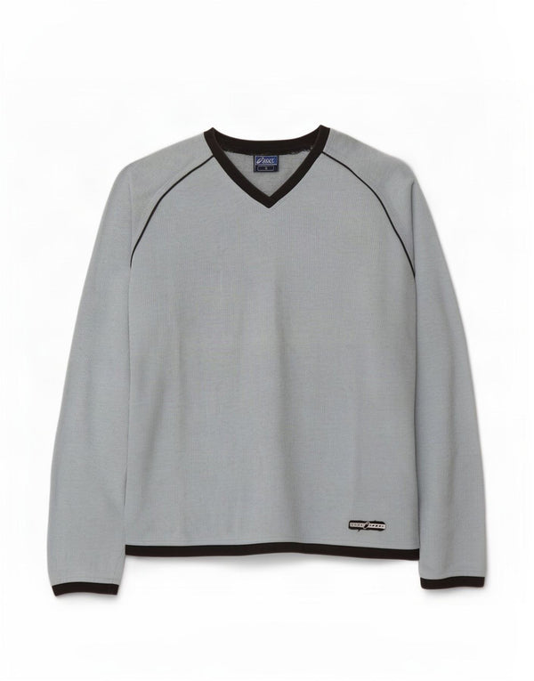Top damski Asics z długim rękawem UK 16, duży, niebieski, bawełniany