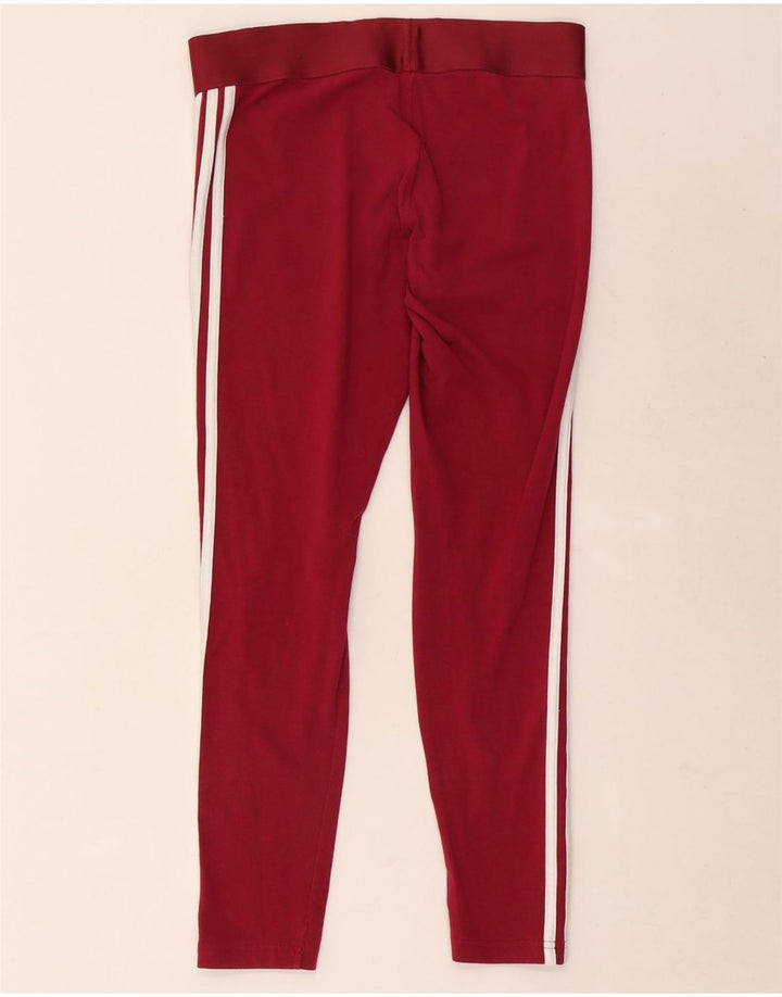 Legginsy damskie Adidas UK 12/14 Średnio czerwone, bawełniane