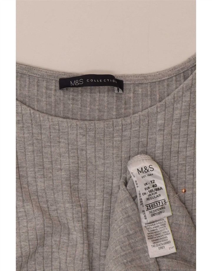 Marks & Spencer Damska obcisła sukienka bez rękawów UK 12 Średnioszara wiskoza