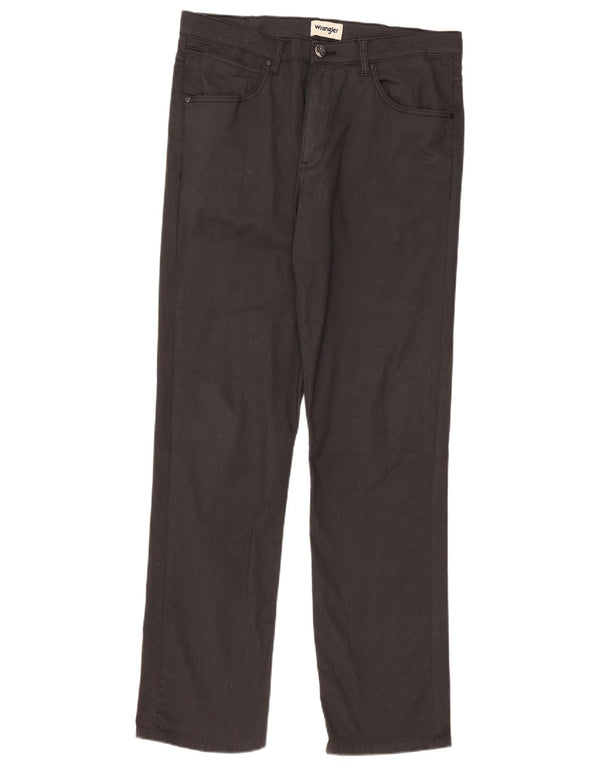 Wrangler Mens Straight Casual Trousers W36 L34 Black Cotton