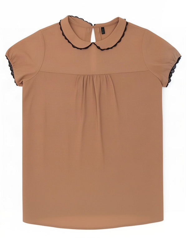 Bluzka damska Benetton Top UK 10 Small Beżowy Poliester