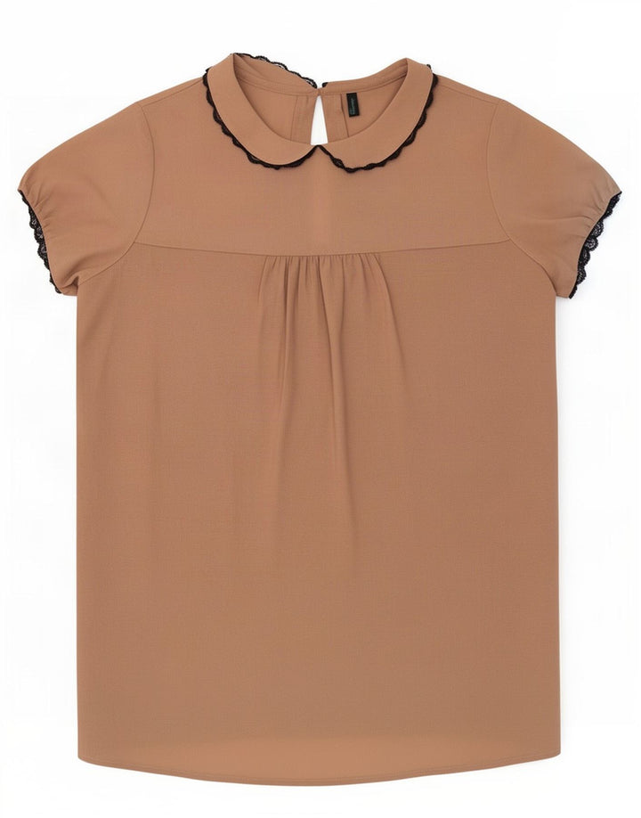 Bluzka damska Benetton Top UK 10 Small Beżowy Poliester