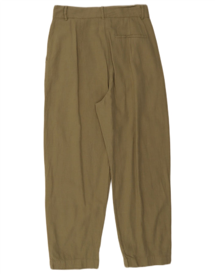 Spodnie damskie Zara Pegged Chino, średnie W28 L25, bawełna khaki