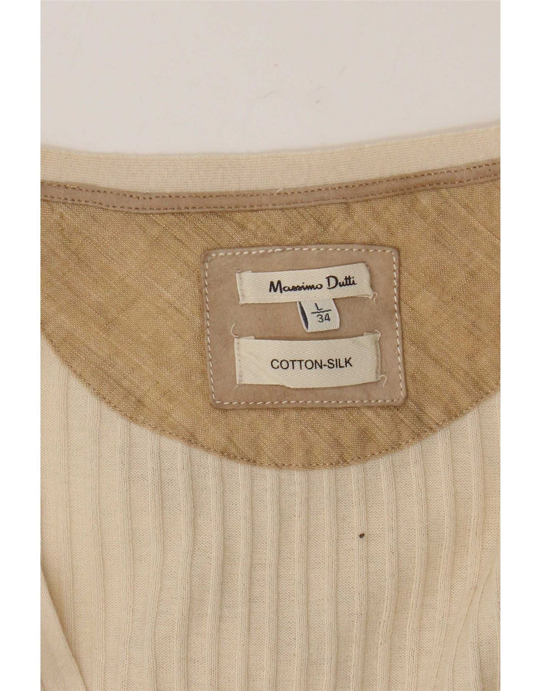 Sweter damski Massimo Dutti rozpinany UK 16, duży, beżowy, bawełniany