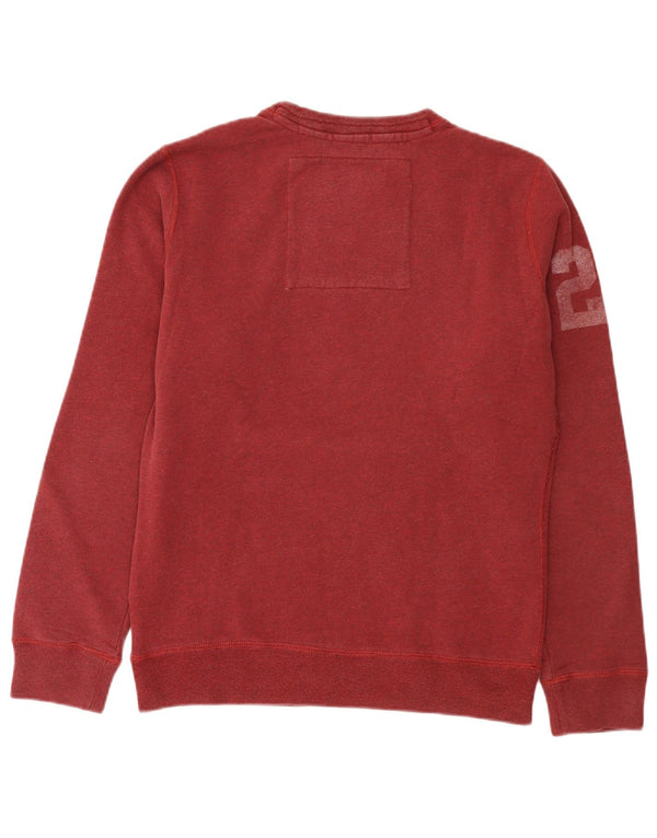 Superdry Mens Graphic Sweatshirt Jumper Medium Burgundy Cotton