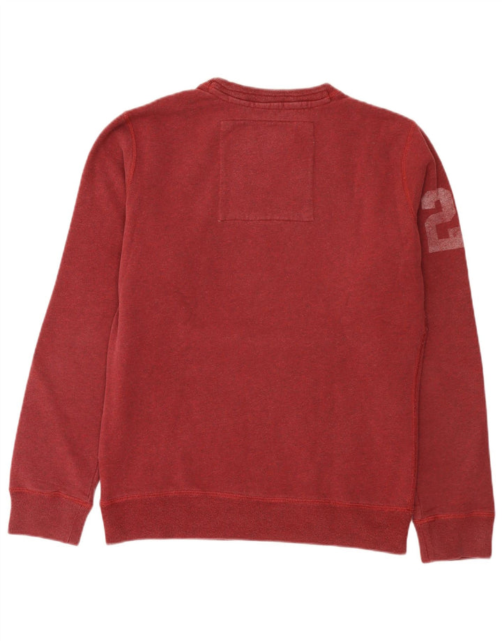Męski sweter z grafiką Superdry, średniej wielkości bordowa bawełna