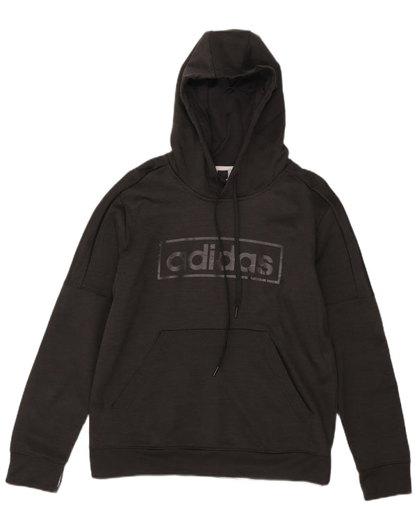 Damska bluza z kapturem Adidas Climawarm Graphic UK 16/18, duża czarna