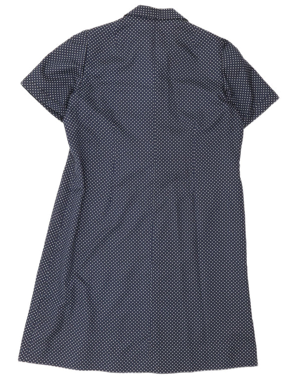 Vintage damska sukienka typu shift UK 16, duża, granatowa w cętki
