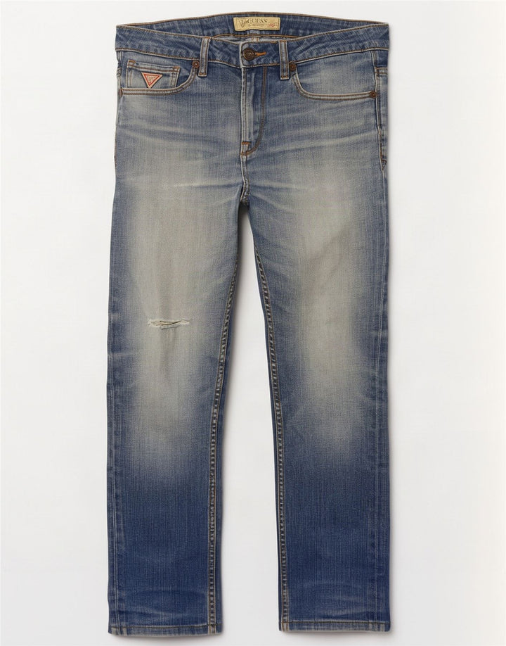 Guess Męskie Proste Dżinsy W32 L29 Niebieskie Bawełniane